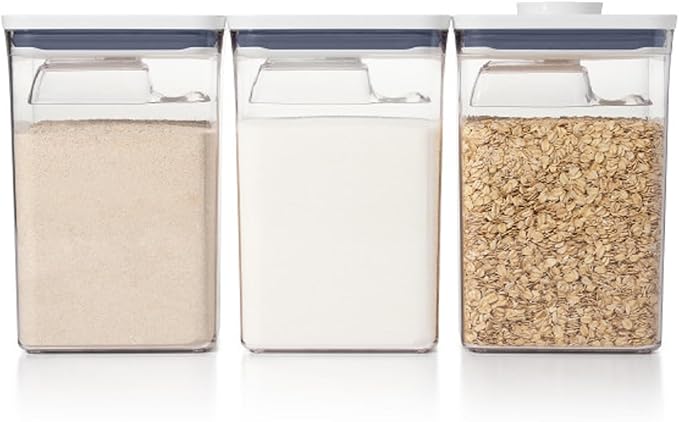 OXO New Good Grips 6‑Piece POP Container Bulk Set, Stackable with Attached ½ Cup Scoops, Panty Organization and Storage by OXO