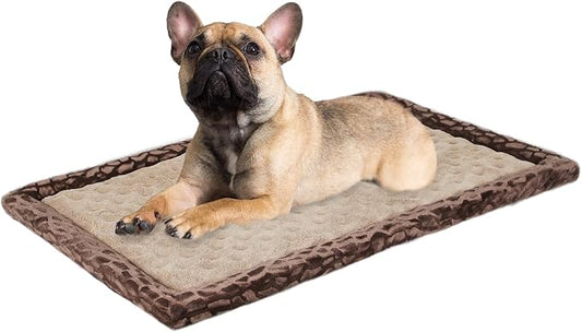 30 inch Dog Crate Bed Kennel Mat Indoor Cage Pad Medium Small Flat Thin Memory Foam Doggy Beds Washable Anti Slip Brown Puppy Sleeping Mat by PAGGEDHOME