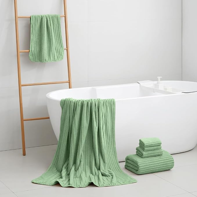 2 Piece Bath Sheets, 40"x80" Bath Towels, Sage Green | Extra-large size, Quick dry, Highly Absorbent, Lint Free，shower towels for bathroom gym spa，Big and Tall users - Image 4