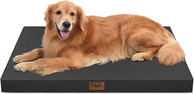 Waterproof Orthopedic Outdoor Dog Bed XL for Extra Large Dogs | Egg Crate Foam for Joint Support, TPU Waterproof Layer, Machine Washable 1680D Oxford Cover, 44 x 32 Inch, Up to 90 lbs by TailStories