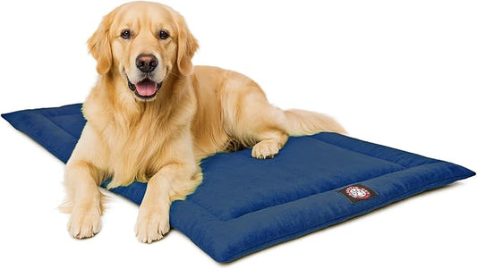 Majestic Pet Orthopedic Memory Foam Dog Crate Mat - Plush Pet Bed Pad for Crates & Kennels | USA Crafted | 42"x26" Villa Navy by MajesticPet