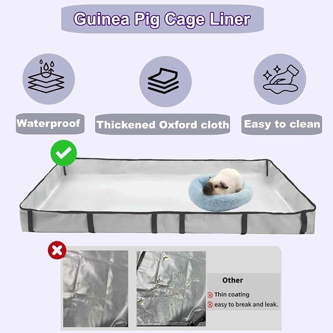 DZWLKJ Guinea Pig Cage Liner Tarp Bottom Waterproof and Washable Base Also for Rabbits, Bunny, Chinchesillas, Hedgehog, Ferrets and Other Small Animals.(24x24 inches) - Image 6
