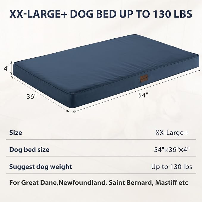 BFPETHOME Outdoor Waterproof Dog Bed for Large Dogs, Washable Cover, 54" | Outdoor & Indoor Use, Waterproof, For Medium, Large, Extra Large Dogs, Orthopedic, Egg Crate Foam, Up to 130 lbs - Image 4