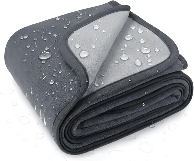 Luciphia 100% Waterproof Blanket for Adults or Medium Large Dogs, Soft Polar Fleece Pet Blankets for Bed Couch Protector Washable, Reversible Leakproof Furniture Protection,Dark Grey,65x57 inch by luciphia