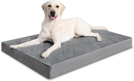 NUPIDA Orthopedic Dog Beds Large Sized Dog Waterproof Lining with Removable Washable Cover and Non-Slip Bottom, Quilting Pet Bed, 35x23 Inch, Dark Gray by NUPIDAPet%E2%80%99sHome