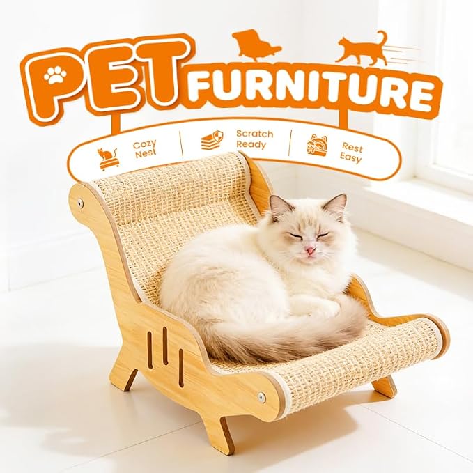 2026 New Cat Recliner Scraper Board, Large 2 in 1 Cat Recliner Scratch Board, Durable Cat Scratching Pad Cat Scratcher Bed Cardboard Cat Scratchers for Indoor Cats (E) - Image 3