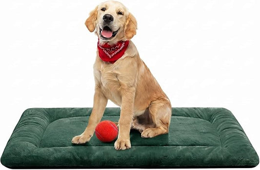 Dog Crate Pad Washable Dog Bed for Crate Medium Cozy Mat 36-Inch Green | Ultra Soft Kennel Pad,Anti-Slip Bottom,Fits for Most Metal Crates,Comfortable Sleeping Pet Mat by VERZEY
