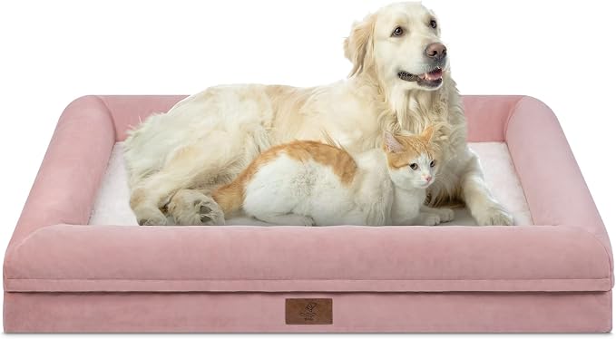 XL Orthopedic Waterprood Dog Bed for Extra Large Size Dogs | 360 Degree Bolster Support, Egg Crate Foam, Waterproof Liner, Non-Slip Bottom, Machine Washable Cover, 45 x 35 Inch by Yiruka