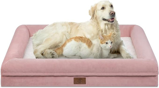 XL Orthopedic Waterprood Dog Bed for Extra Large Size Dogs | 360 Degree Bolster Support, Egg Crate Foam, Waterproof Liner, Non-Slip Bottom, Machine Washable Cover, 45 x 35 Inch by Yiruka