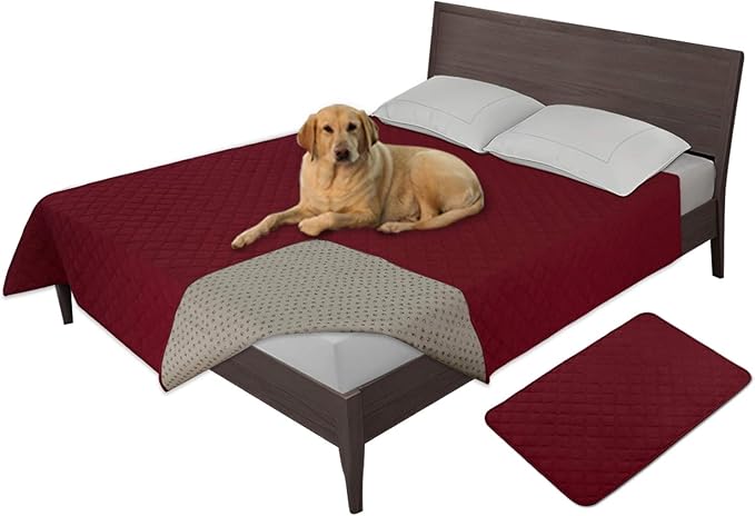 Easy-Going 100% Waterproof Dog Bed Cover, Non-Slip Pet Blanket for Furniture, Washable Couch Cover, Repleasement Sofa Cover (52X82 in,Christmas Red) by Easy-Going