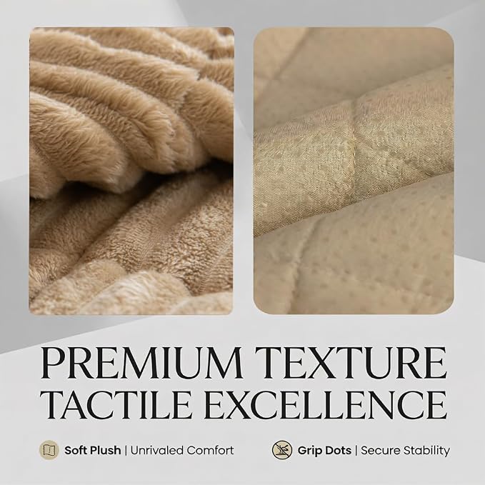 Fuzzy Pet Couch Cover for Sofa,Non Slip Sofa Cover Pet Friendly Couch Covers for Dogs Washable Protector for Pets Mat Dog Bed Mats (Khaki, 27.6"x59") - Image 4