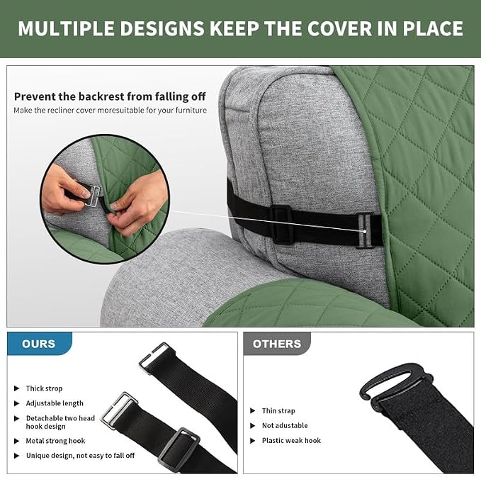 TOPCHANCES Sofa Slipcover L Shape 3pcs Reversible Sofa Cover Sectional Couch Cover 3 Seater Chaise Slip Cover with Elastic Straps for Kids Dogs Cats Pet Furniture Protector Cover - Image 5