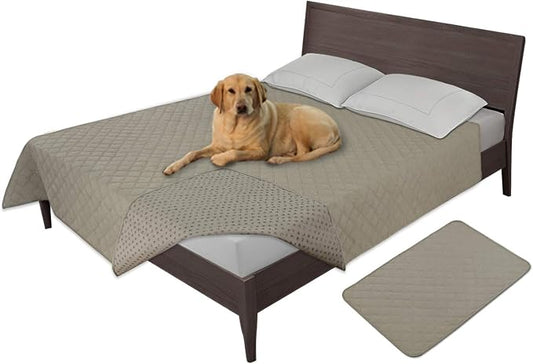 Easy-Going 100% Waterproof Dog Bed Cover, Non-Slip Pet Blanket for Furniture, Washable Couch Cover, Repleasement Sofa Cover (96X82 in,Beige) by Easy-Going