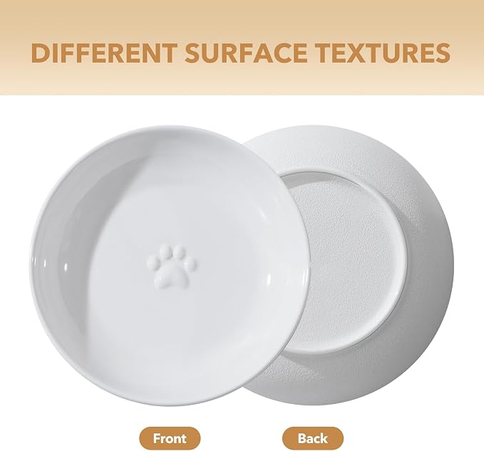 Havniva Ceramic Cat Food Bowls, Shallow Cat Dishes for Indoor Cats Set of 3 | Wide Opening, 5.6” Ceramic Cat Bowls, Cat Plates for Wet & Dry Food, Non-slip Rubber Base, Whisker Friendly Cat Bowl - Image 4