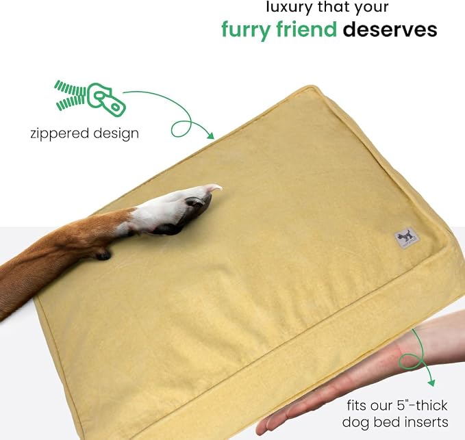 Molly Mutt Elysium Dog Bed Duvet Cover, GOTS-Certified 100% Cotton Canvas Cover for Dog, Puppy, or Cat Bed, Durable, Washable, and Free of Harmful Chemicals, Huge, 36"x45"x5", Yellow - Image 5