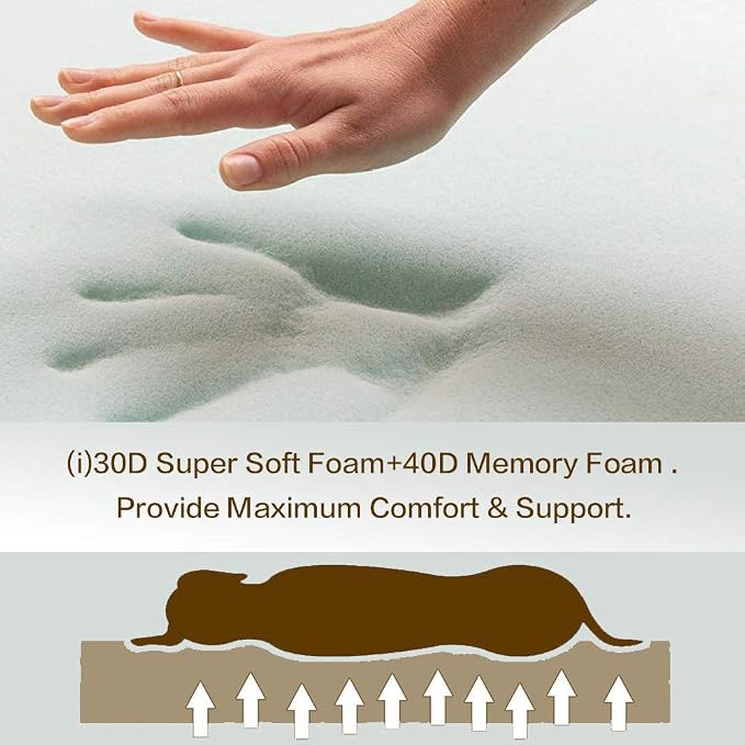 Laifug Orthopedic Memory Foam Extra Large Dog Bed Pillow(50"x36"x10", Chocolate) Durable Water Proof Liner & Removable Washable Cover & Smart Design - Image 3