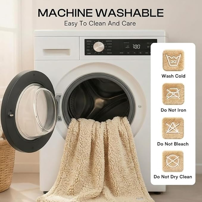 Waterproof Dog Blanket Reversible Pet Bed Cover Puppy Fluffy Cream Blankets Leakproof Sofa Couch Cover Cat Pet Blanket for Warm Washable-L - Image 7