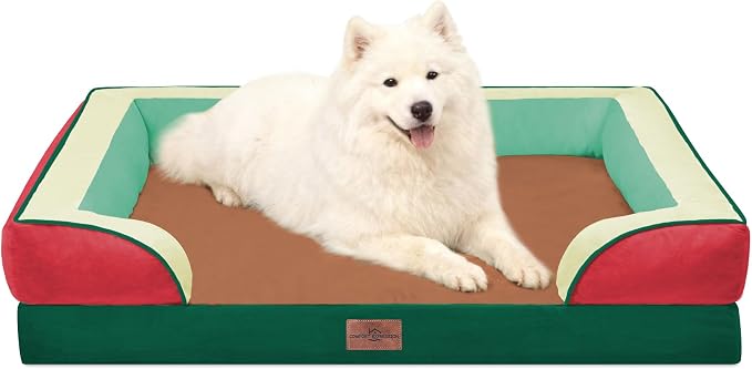 Comfort Expression Orthopedic Dog Beds for Large Sized Dog with Bolster | Waterproof Dog Couch Bed with Washable Cover & Non-Slip Bottom, Supportive Egg Crate Foam Large Pet Bed, 36x27 Inch - Image 8