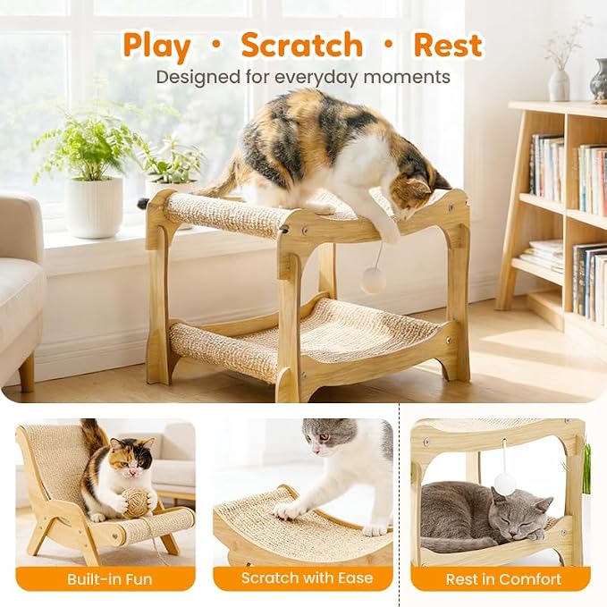 2026 New Cat Recliner Scraper Board, Large 2 in 1 Cat Recliner Scratch Board, Durable Cat Scratching Pad Cat Scratcher Bed Cardboard Cat Scratchers for Indoor Cats (E) - Image 5