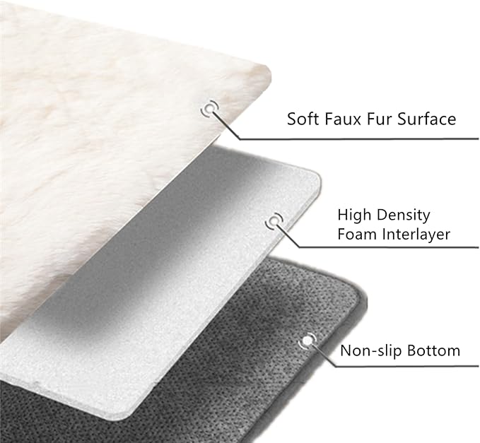 SHENGOCASE 2-Pack 18" Round Faux Rabbit Fur Cat Dog Bed Cushion Pad Mat, Cat Tree Tower Replacement Cushion Pad for Window Perch, Carrier House Cage Crate Kennel Furniture - Image 5