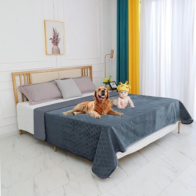 fuguitex Waterproof Dog Blanket Bed Cover Dog Crystal Velvet Moroccan Fuzzy Cozy Plush Pet Blanket Throw Blanket for Couch Sofa - Image 6