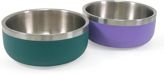 Rosewood Premium Double-Wall Stainless Steel Pet Food Bowl 700ml - Teal - Image 3