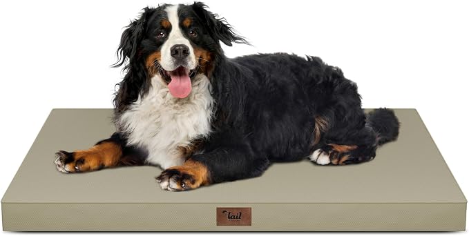 Outdoor Extra Large Dog Bed XXL for Giant Breed Dogs | Egg Crate Orthopedic Foam, Fits 48x30 Crates, TPU Waterproof Layer, Machine Washable 1680D Oxford Cover, Up to 110 lbs by TailStories