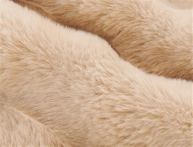Plush Recliner Slipcover Home Faux Fur Fluffy Recliner Chair Slipcover Non Slip Back Fuzzy Fluffy Reclining Couch Cover Soft Comfort Sofa Slipcover Washable Furniture Protector (Camel) - Image 4