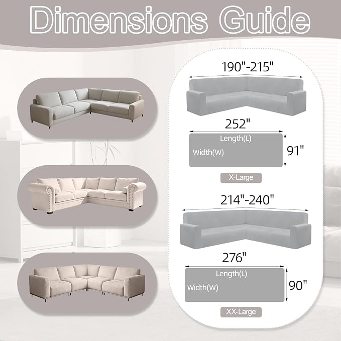 1OO% Waterproof Sectional Couch Covers for Dogs L Shaped Corner Sofa Cover Washable Chenille Sofa Slipcovers Blanket Modern Jacquard Pet Furniture Protector (91"x276", Gray Wave) - Image 7