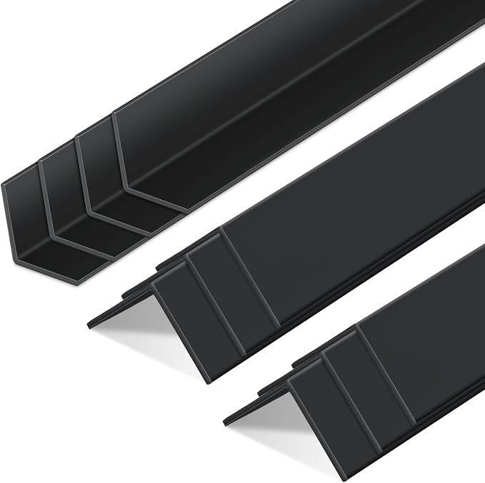 Sasylvia 10 Pcs Wall Corner Protector Guards, Vinyl 1 x 36 Inch Corner Trim Molding, Avoid Scratching Scuffs, Ease Install and Cleaning for Door Countertop Furniture Cabinet Protection, Black by Sasylvia