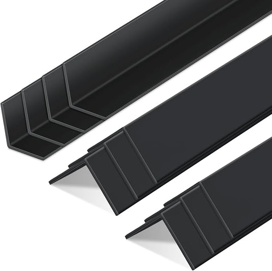 Sasylvia 10 Pcs Wall Corner Protector Guards, Vinyl 1 x 48 Inch, Black Corner Trim Molding, Avoid Scratching Scuffs, Ease Install and Cleaning for Door Countertop Furniture Cabinet Protection by Sasylvia