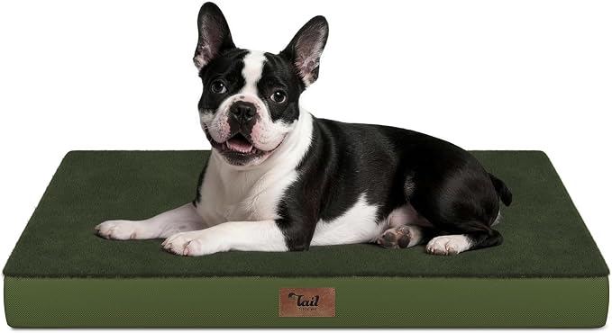 Orthopedic Waterproof Dog Bed for Small Dogs and Cats | Egg Crate Foam for Joint Support, Fits 30x19 Crates, TPU Waterproof Layer, Machine Washable 1680D Oxford Cover, Up to 30 lbs by TailStories