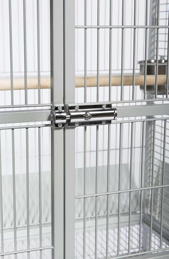 Prevue Pet Products Wrought Iron Select Bird Cage - Large Steel Cage with Rolling Stand and Seed Guards, Durable Design, Ideal for Conures and Medium Birds - Pewter Hammertone - Image 6