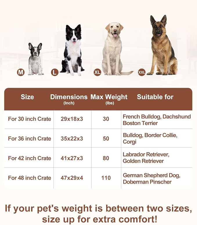 KSIIA Washable Dog Bed for Crate Waterproof for Large Dogs,41x27 in,Black | 3in egg crate foam,orthopedic support,Soft rose velvet,3ply waterproof fabric,removable cover,anti-slip base,washable - Image 6