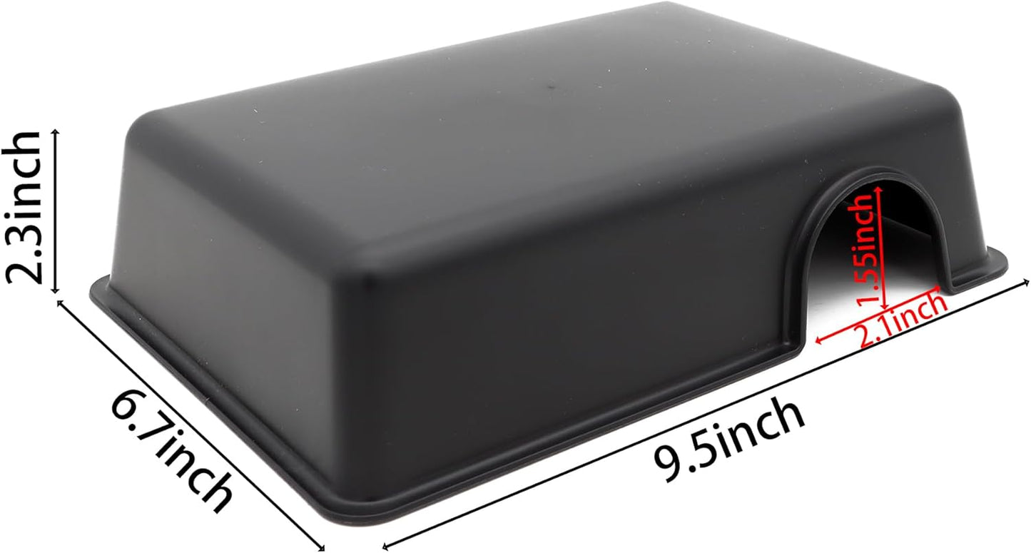Reptile Hide Box Snake Hide Feel Secure and Safe, Gecko Hide (Black, Large 2 Pcs)