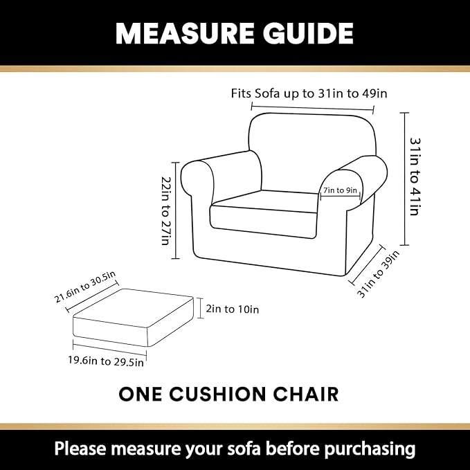 PrinceDeco Velvet Plush Couch Cover Stretch 2 Piece Chair Cover Chair Slipcover Washable Furniture Protector Couch Soft with Elastic Bottom Armchair Cover Width Up to 49 Inch(Small, Olive) - Image 2