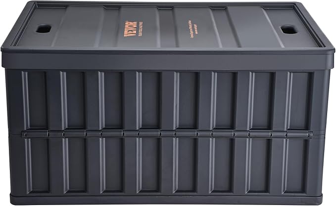 VEVOR 65L Collapsible Storage Bins with Lids 3 Packs, Stackable Utility Crates with Handles, Large Folding Containers for Organizing Tools, Books, Food, Drinks, Camping&Transport - Image 11