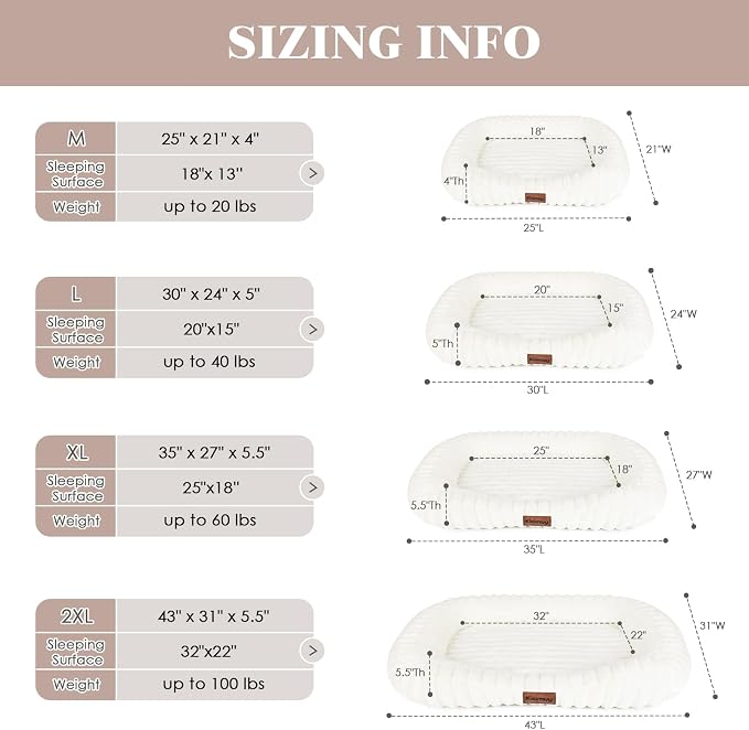 Orthopedic Dog Bed, Washable Large Dog Couch for Senior Dogs | 35L x 27W x 5.5H, Egg-Crate Foam, Low Front Entry Design, Removable Cover, Non-Slip Bottom, Dog Beds Large Sized Dog, Cream - Image 2