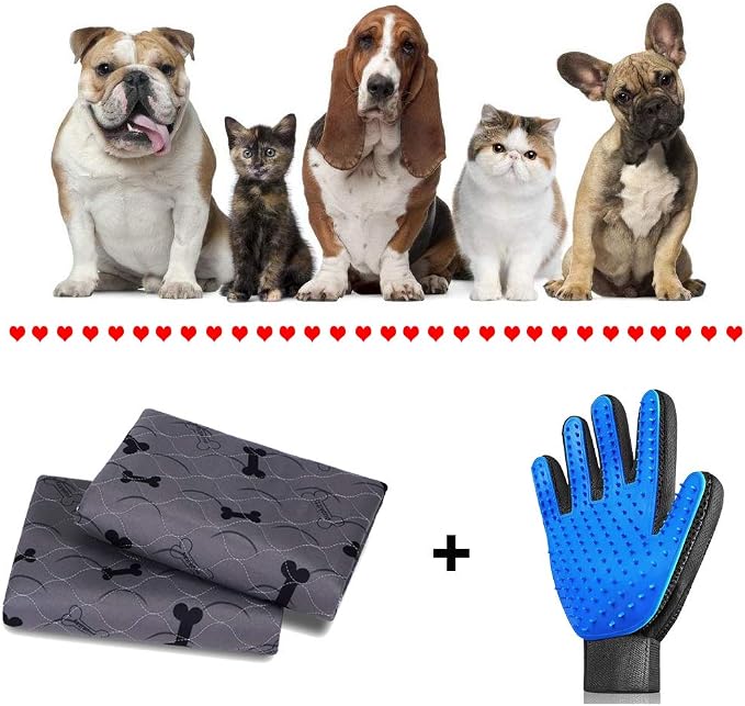Washable Dog Pee Pads with Free Grooming Gloves,Non Slip Dog Mats with Great Urine Absorption,Reusable Puppy Pee Pads for Whelping,Potty,Training,Playpen - Image 7