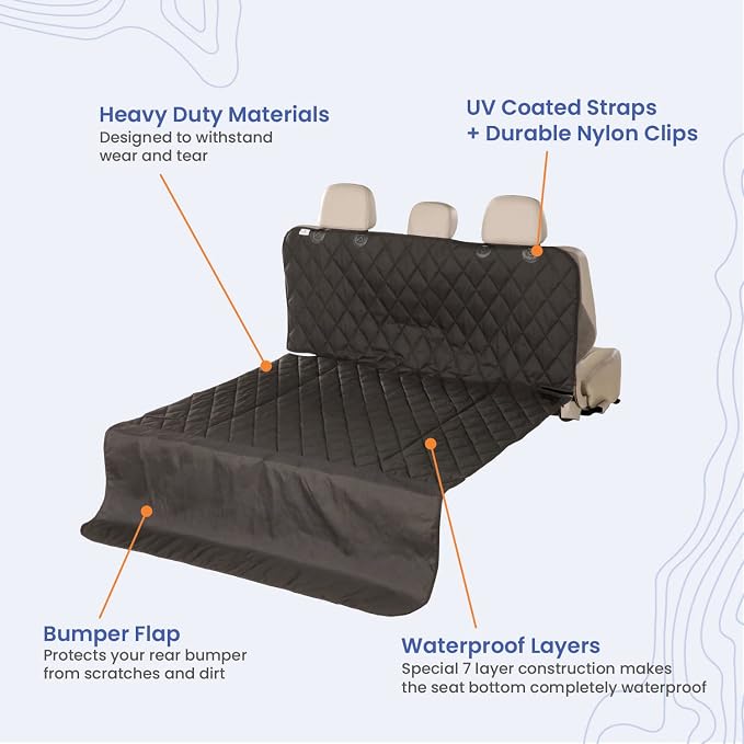 4Knines SUV Cargo Liner for Dogs – Dog Trunk Cover – Heavy-Duty, Waterproof Pet Seat Protector – Durable Cargo Liners for Dogs – USA-Based Company - Large (Black) - Image 3