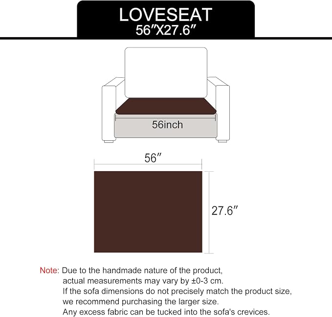 U-NICE HOME Oversized Fuzzy Loveseat Cover, Chocolate, 27.6''x56'' | Non-Slip, Washable, Couch cover for dog, Pet friendly, Furniture Protector - Image 8