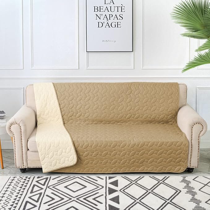 Ameritex Pet Bed Cover Dog Bed Blanket for Sofa and Furniture Waterproof New Pattern Design (68x82 Inch, Sand) - Image 5