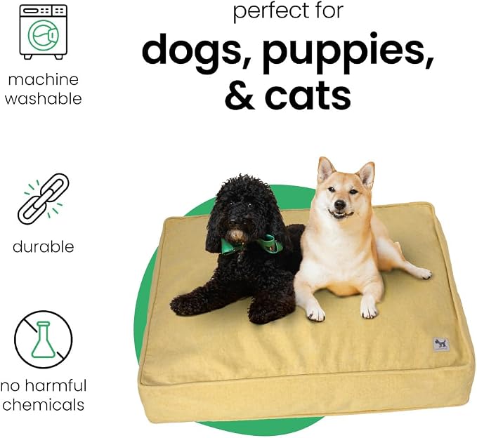 Molly Mutt Elysium Dog Bed Duvet Cover, GOTS-Certified 100% Cotton Canvas Cover for Dog, Puppy, or Cat Bed, Durable, Washable, and Free of Harmful Chemicals, Huge, 36"x45"x5", Yellow - Image 3
