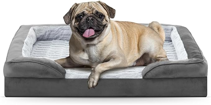 FURTIME Orthopedic Small Dog Bed, Waterproof Dog Beds, 28x23x6.5 Supportive Foam Pet Couch Bed with Removable Washable Cover and Nonskid Bottom by FURTIME