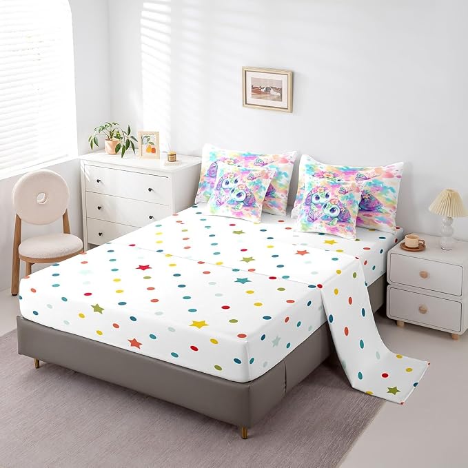 Erosebridal Kids Sea Turtle 7-Piece Bedding Set King Size, Marine Life Tortoise Comforter Set with Sheets, Watercolour Florals and Butterfly Bed in A Bag, Dreamy Aesthetic Bedding Comforter Sets - Image 4