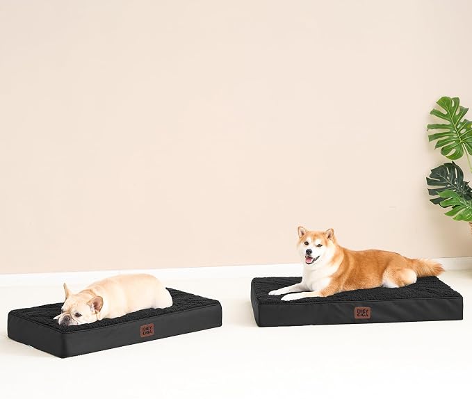 EHEYCIGA Orthopedic Dog Bed Large with Removable Washable Cover, 36IN Black | Egg Crate Foam Support, Durable Oxford fabric, Non-Slip Bottom, Machine Washable, Soft Waterproof Plush Pet Bed Mat For Crate - Image 9