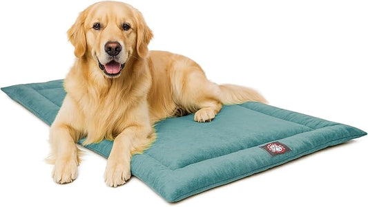 Majestic Pet Orthopedic Memory Foam Dog Crate Mat - Plush Pet Bed Pad for Crates & Kennels | USA Crafted | 42"x26" Villa Azure by MajesticPet