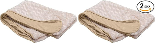 Furhaven Replacement Dog Bed Cover Ultra Plush Faux Fur & Suede Contour Luxe Lounger, Machine Washable - Cream, Medium (Pack of 2) by FurHaven