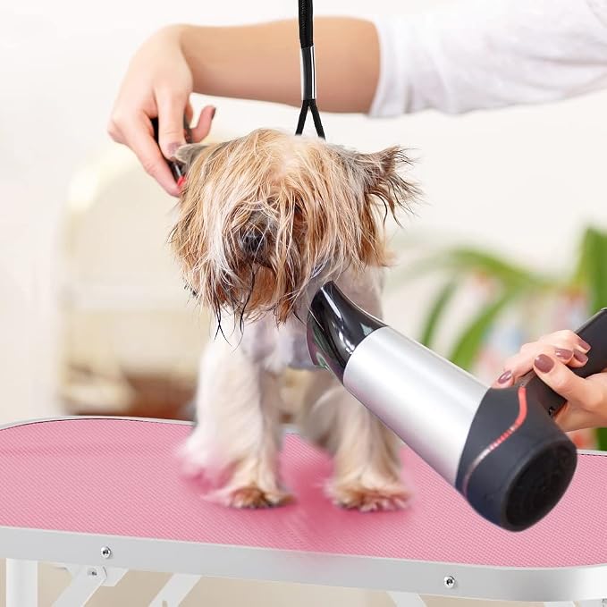 Topeakmart Foldable Portable Pet Grooming Table - 36in Professional Dog Cat Trimming Table w/Adjustable Arm & 2 Nooses, Maximum Capacity Up to 220lbs - Image 8