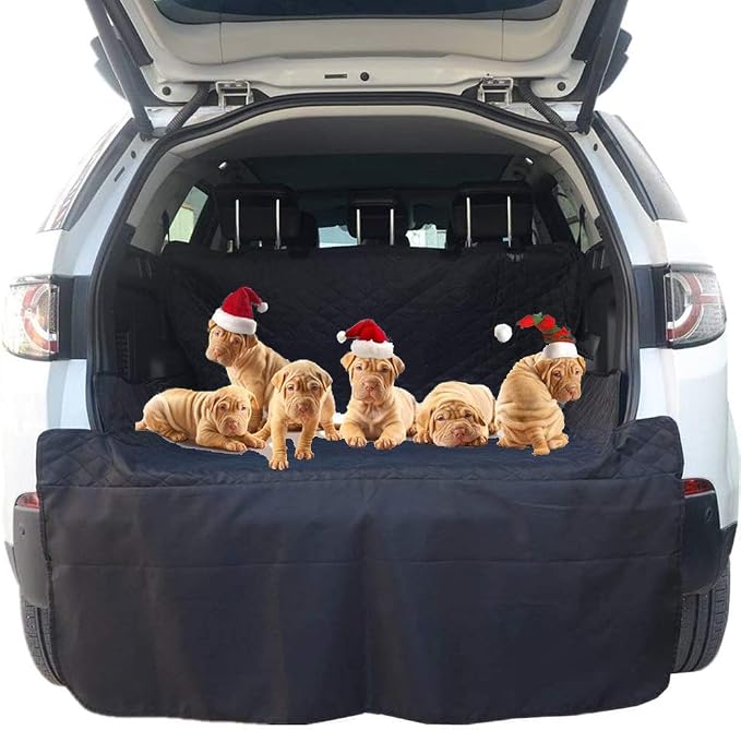 SUV Cargo Liner for Dogs Waterproof Nonslip Car Pet Seat Covers Back Seat with Bumper Flap Protector Washable Boot Cover Mats for Cars SUVs Vans Trucks (Black) by Unknown